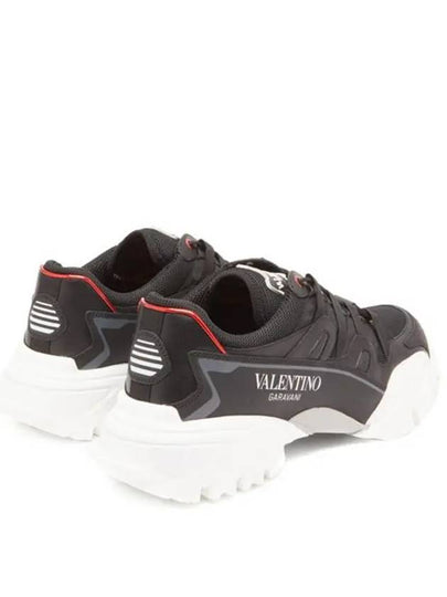 Garavani Climber climber black leather and mesh sneakers - VALENTINO - BALAAN 2