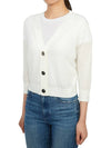 Cotton Shrunken Cardigan White - TORY BURCH - BALAAN 3