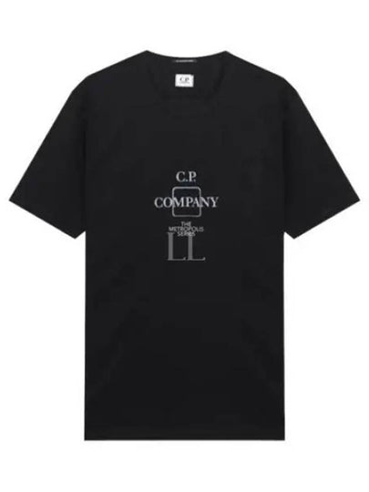 Mercerized Jersey Logo Print Short Sleeve T-Shirt Black - CP COMPANY - BALAAN 2