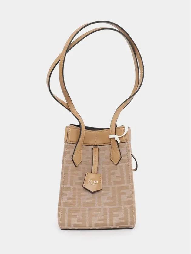 Origami FF Jacquard Mini Shoulder Bag Beige - FENDI - BALAAN 4