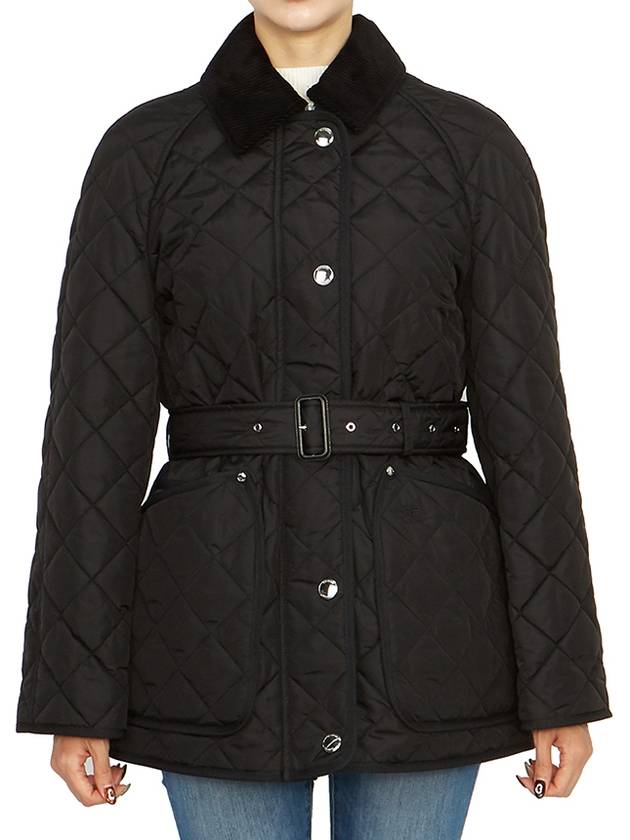 Diamond Quilted Nylon Jacket Black - BURBERRY - BALAAN 4