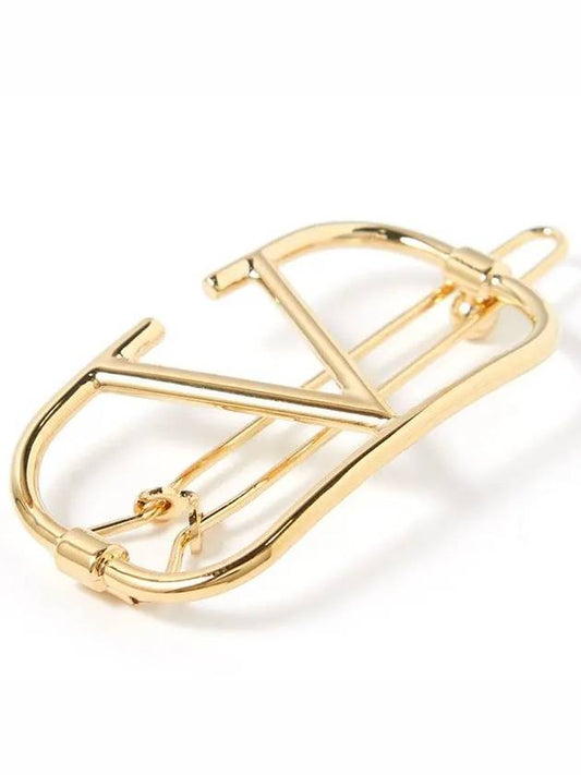 V V logo goldtone hair clip - VALENTINO - BALAAN 1