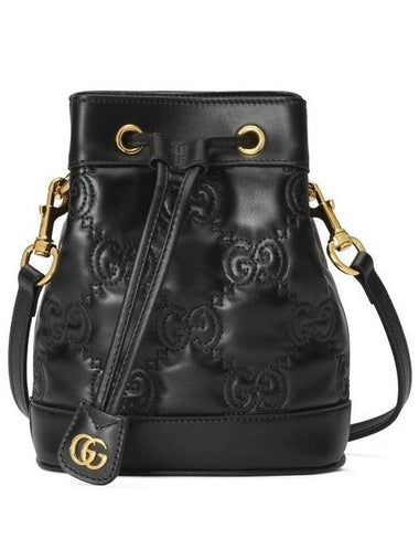 GG Matelasse Leather Bucket Bag Black - GUCCI - BALAAN 1