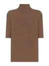 Gigi High Neck Virgin Wool Knit Top Camel Brown - MAX MARA - BALAAN 2