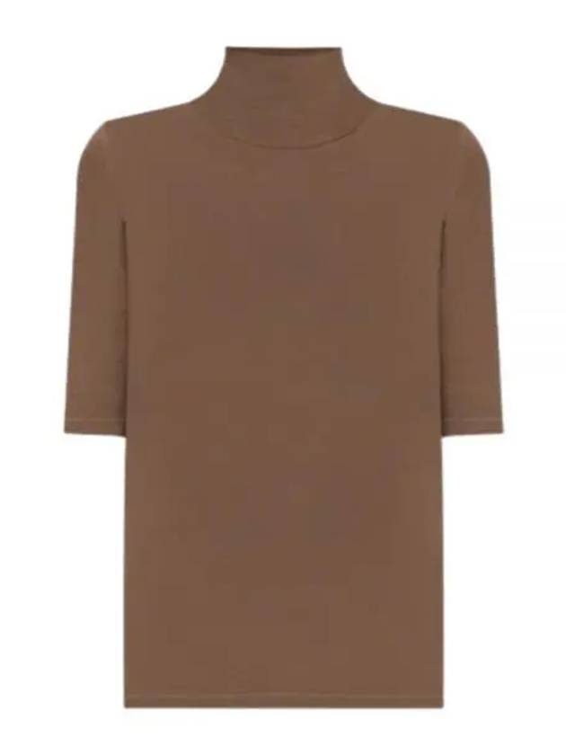 Gigi High Neck Virgin Wool Knit Top Camel Brown - MAX MARA - BALAAN 2