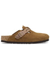 Round Toe Buckle Detail Suede Mule Brown - BIRKENSTOCK - BALAAN 3