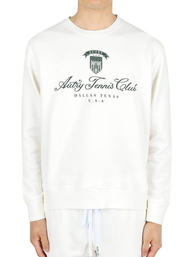 Tennis Club Badge Round Neck Sweatshirt White - AUTRY - BALAAN 2