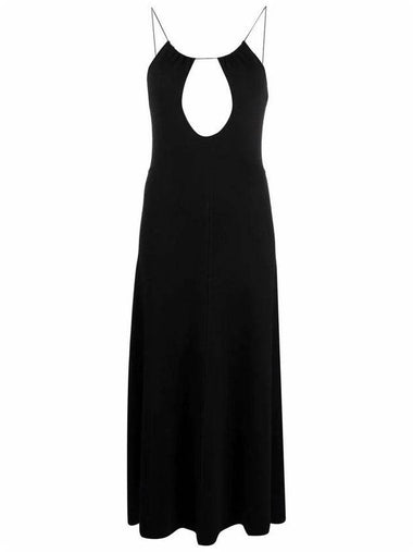 Women's Sleeveless Midi Dress Black - SAINT LAURENT - BALAAN 1