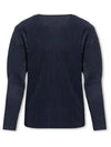 Pleated Long Sleeve T-Shirt Navy - ISSEY MIYAKE - BALAAN 2