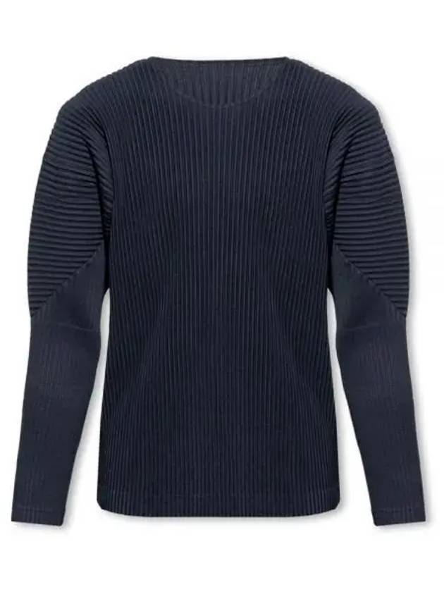 Pleated Long Sleeve T-Shirt Navy - ISSEY MIYAKE - BALAAN 2