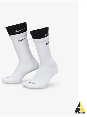 Everyday Plus Cushion Training Crew Socks White Black DD2795 104 - NIKE - BALAAN 1