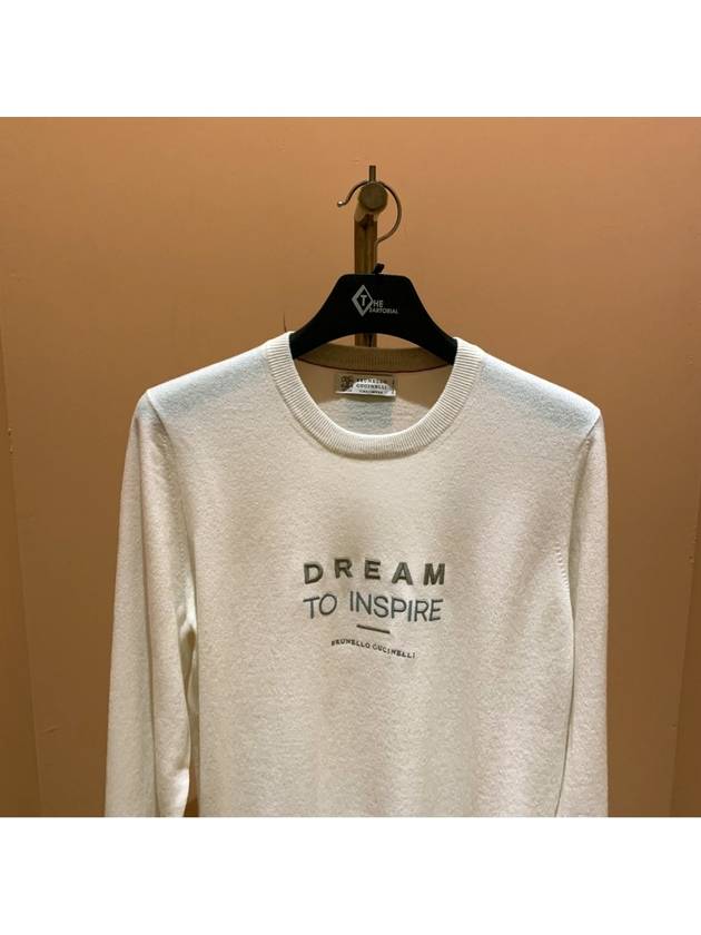 Embroidered Logo Sweatshirt Ivory - BRUNELLO CUCINELLI - BALAAN 3