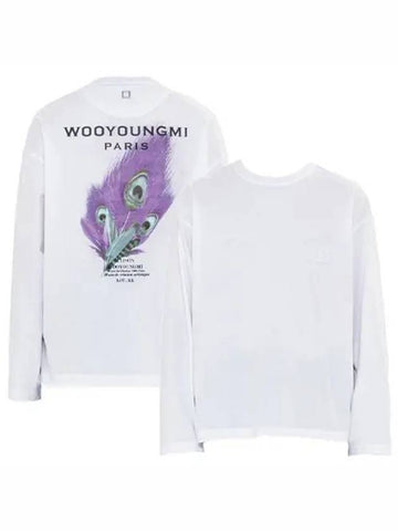 Feather Long Sleeve T-Shirt White Men's T-Shirt W231TS15712W - WOOYOUNGMI - BALAAN 1