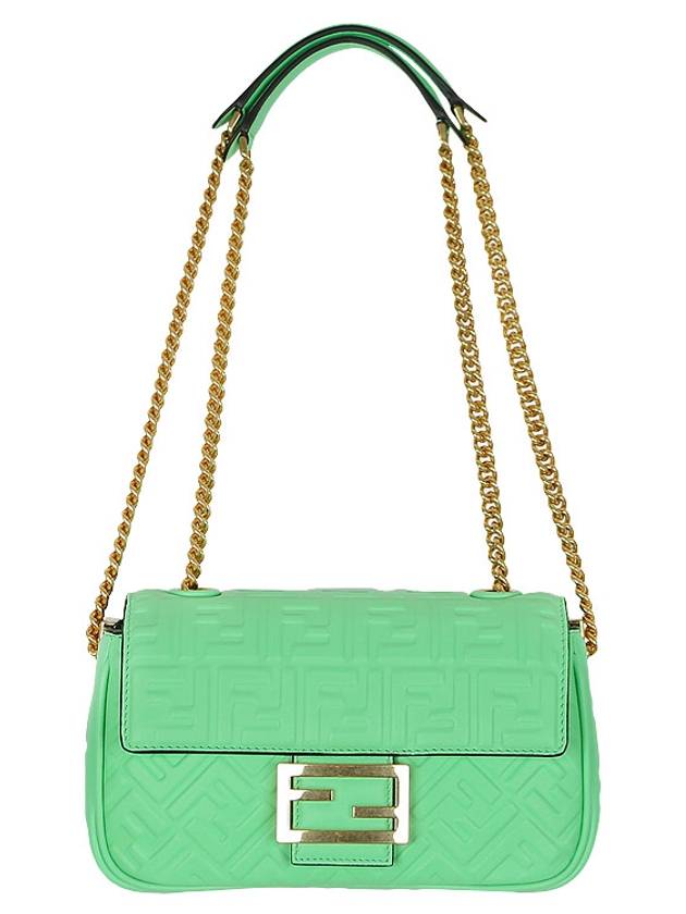 Baguette Medium Nappa Leather Chain Shoulder Bag Green - FENDI - BALAAN 4