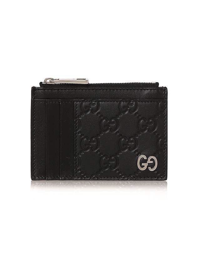 GG Signature Card Wallet Black - GUCCI - BALAAN 1