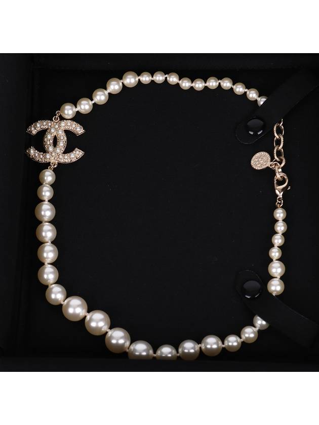 CC Logo 100th Anniversary Pearl Necklace A64757 - CHANEL - BALAAN 9