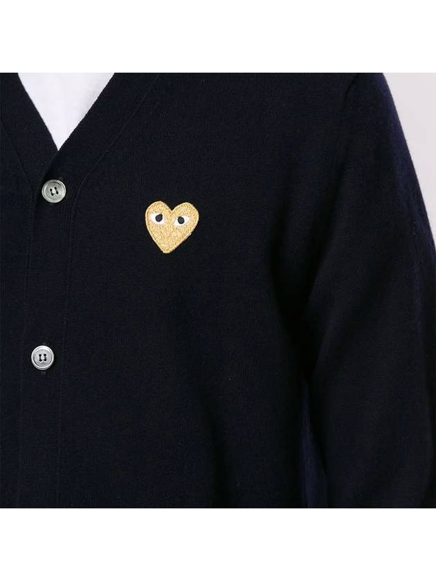 Men s Gold Heart Waffen Wool Cardigan Black P1N050 AX N050 051 1 - COMME DES GARCONS - BALAAN 4