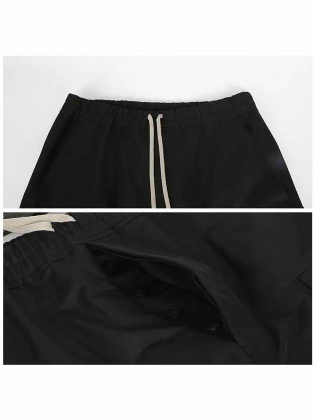 Drawstring Cropped Cargo Cotton Straight Pants Black - RICK OWENS - BALAAN 6