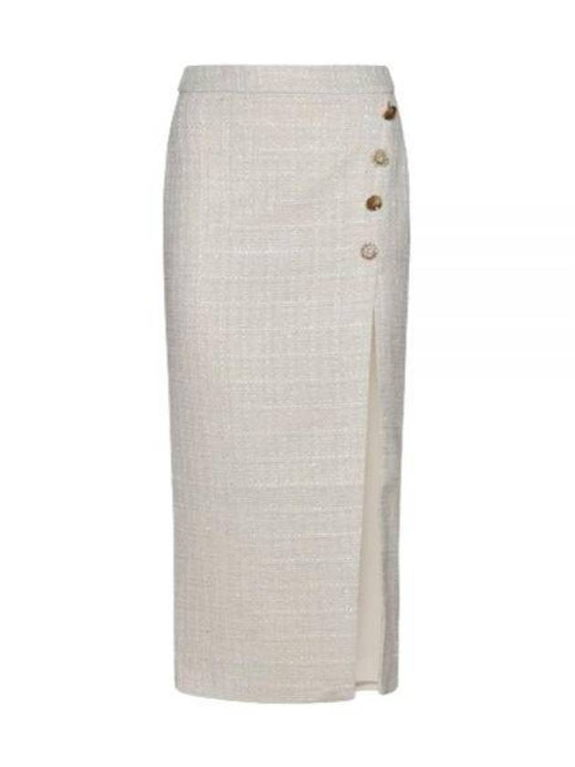 Women's Boucle Midi H-Line Skirt Cream - SELF PORTRAIT - BALAAN 2