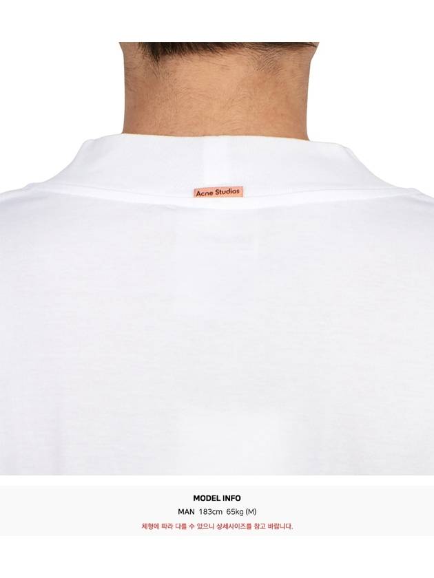 Men's Pink Label Crew Neck Cotton Short Sleeve T-Shirt White - ACNE STUDIOS - BALAAN 7