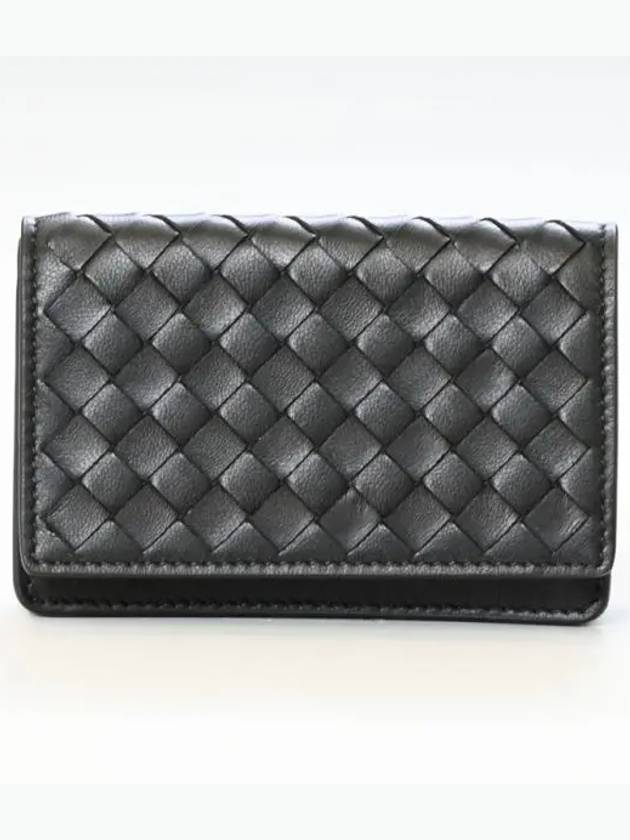 Intrecciato Flap Card Wallet Black - BOTTEGA VENETA - BALAAN 2