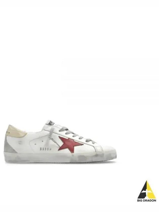 Superstar Leather Low Top Sneakers Red White - GOLDEN GOOSE - BALAAN 2