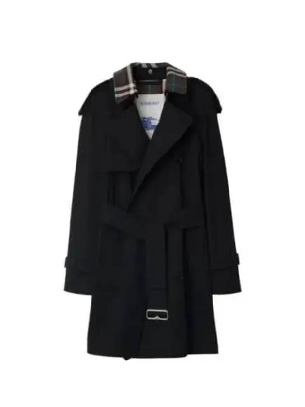 Double Breasted Short Trench Coat Black - BURBERRY - BALAAN 2