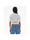 Slim fit cropped rib top N02HW504 C7J - HELMUT LANG - BALAAN 4