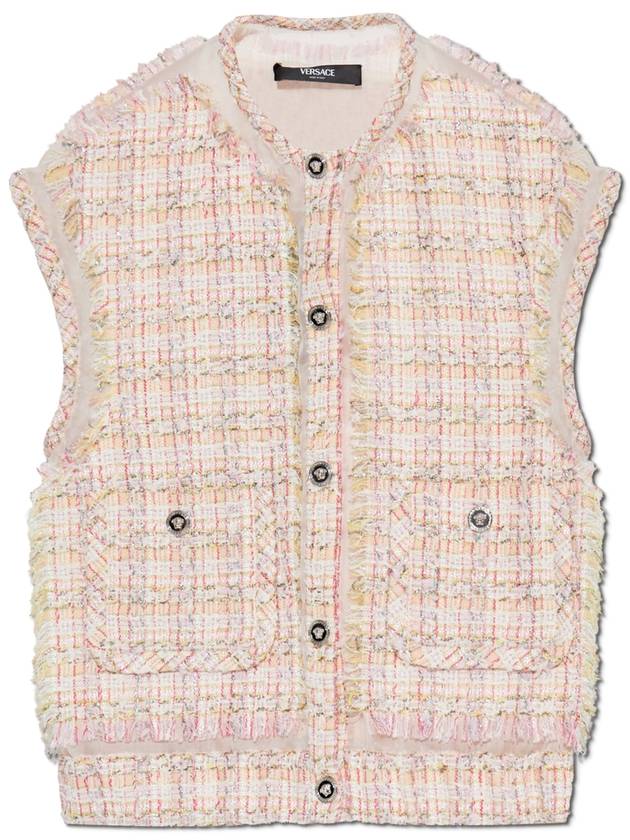 Versace Tweed Vest, Women's, Pink - VERSACE - BALAAN 1