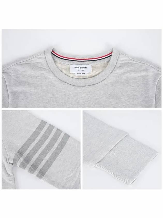 Classic Loopback Terry Tonal 4-Bar Relaxed Fit Crewneck Sweatshirt Pale Grey - THOM BROWNE - BALAAN 6