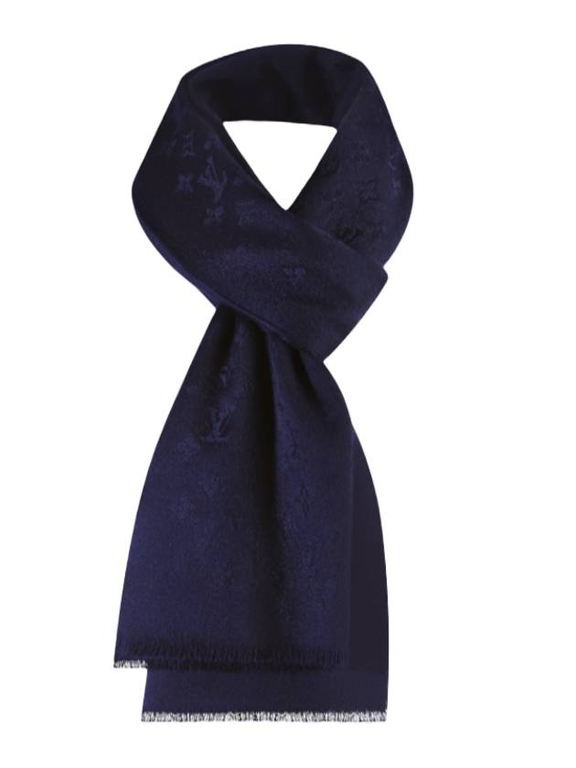 Nightfall Monogram Cashmere Scarf Navy - LOUIS VUITTON - BALAAN 1