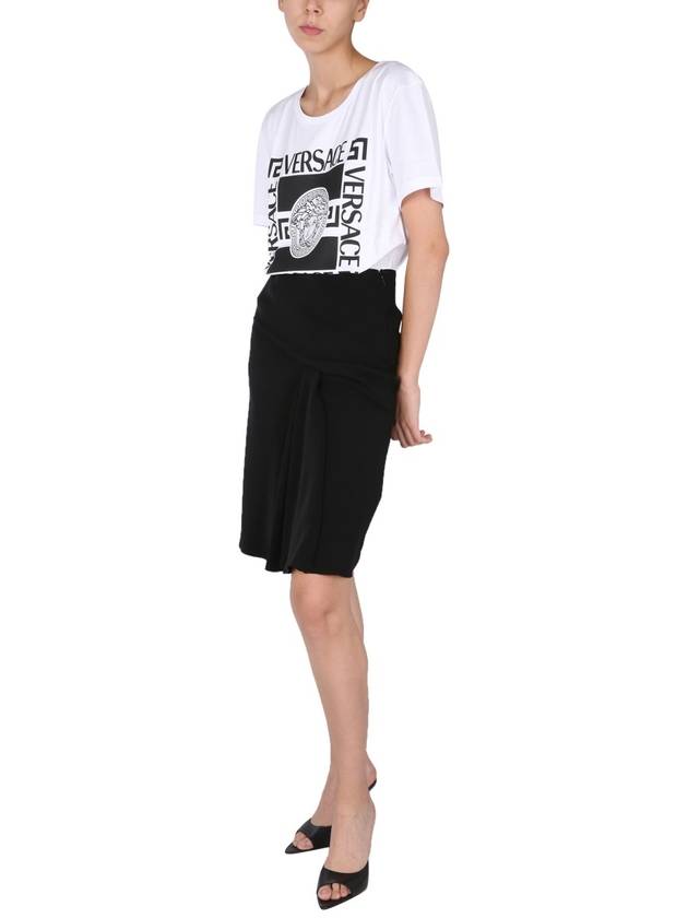 Women's Midi H-Line Skirt Black - VERSACE - BALAAN 3