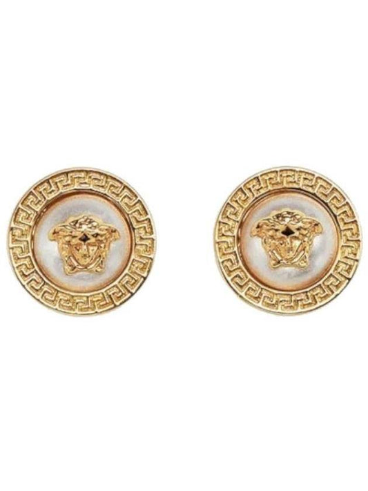 Medusa Grica Pearl Earrings Gold - VERSACE - BALAAN.