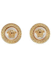 Medusa Greca Pearl Earrings Gold - VERSACE - BALAAN 1