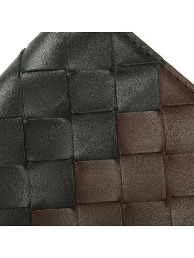 Intrecciato Leather Half Wallet Dark Green Brown - BOTTEGA VENETA - BALAAN 6