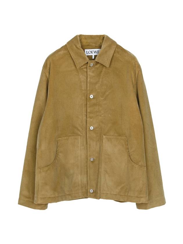 Corduroy Cotton Jacket Dark Beige - LOEWE - BALAAN 1