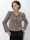 Curling Crop Cardigan Pink Grey - DAMAGE MNEMONIC - BALAAN 2