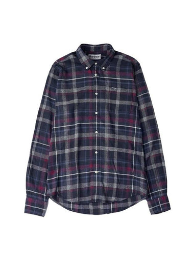 Earlwick Tailored Long Sleeve Shirt Navy - BARBOUR - BALAAN 1