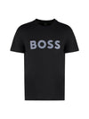 Logo Print Cotton Jersey Regular Fit Short Sleeve T-shirt Black - HUGO BOSS - BALAAN 1