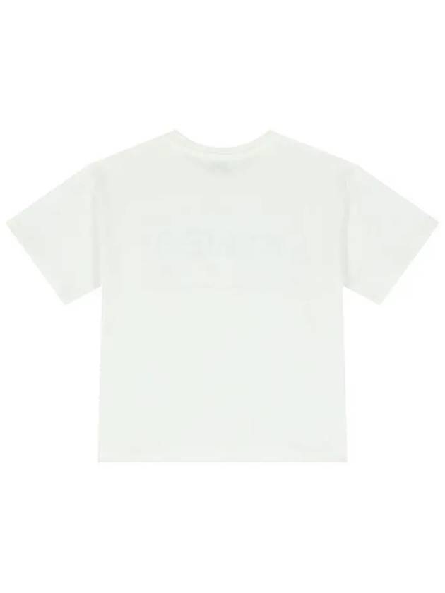 Kids Logo Print Cotton Short Sleeve T-Shirt White - KENZO - BALAAN 4