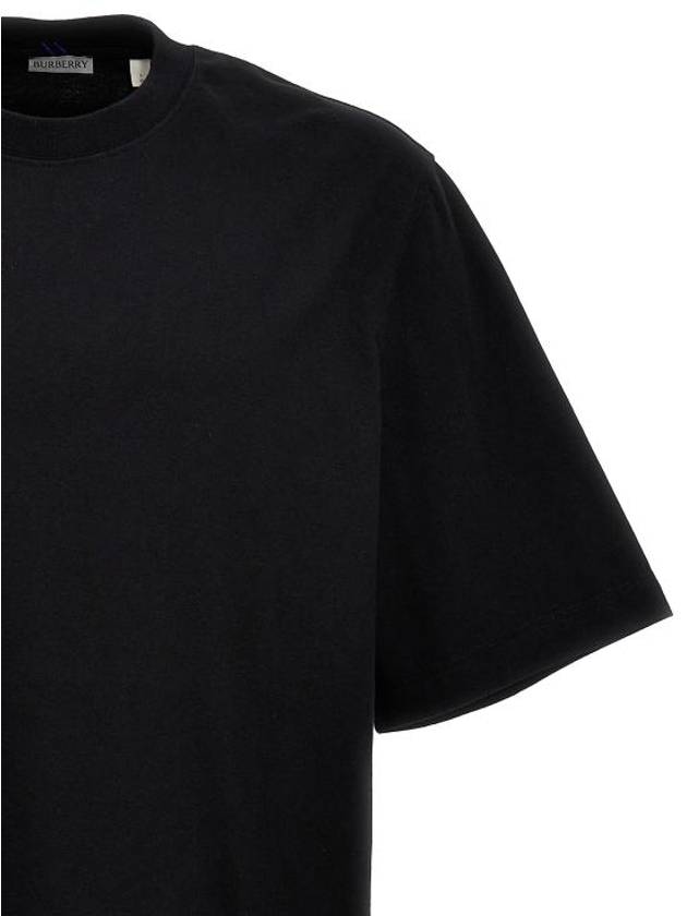 Equestrian Knight Patch Cotton Short Sleeve T-Shirt Black - BURBERRY - BALAAN 4