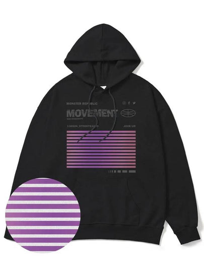 Social Stance Purple Overfit Hoodie Black - MONSTER REPUBLIC - BALAAN 2