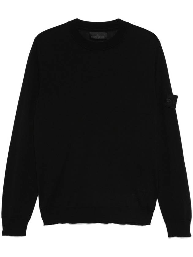 Compass Badge Knit Top Black - STONE ISLAND - BALAAN 3