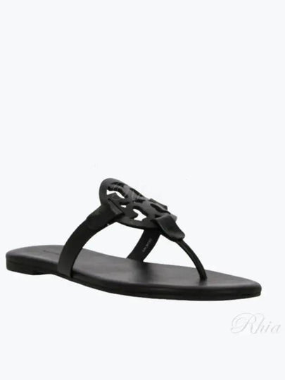 Miller Soft Leather Flip Flops Perfect Black - TORY BURCH - BALAAN 2