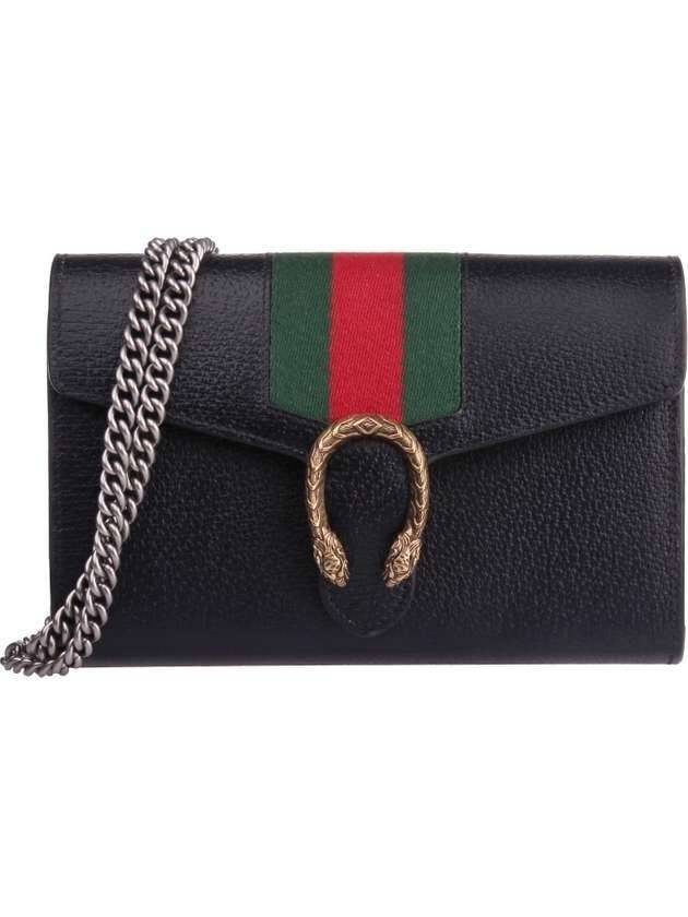 Dionysus Chain Mini Long Wallet Black - GUCCI - BALAAN 1