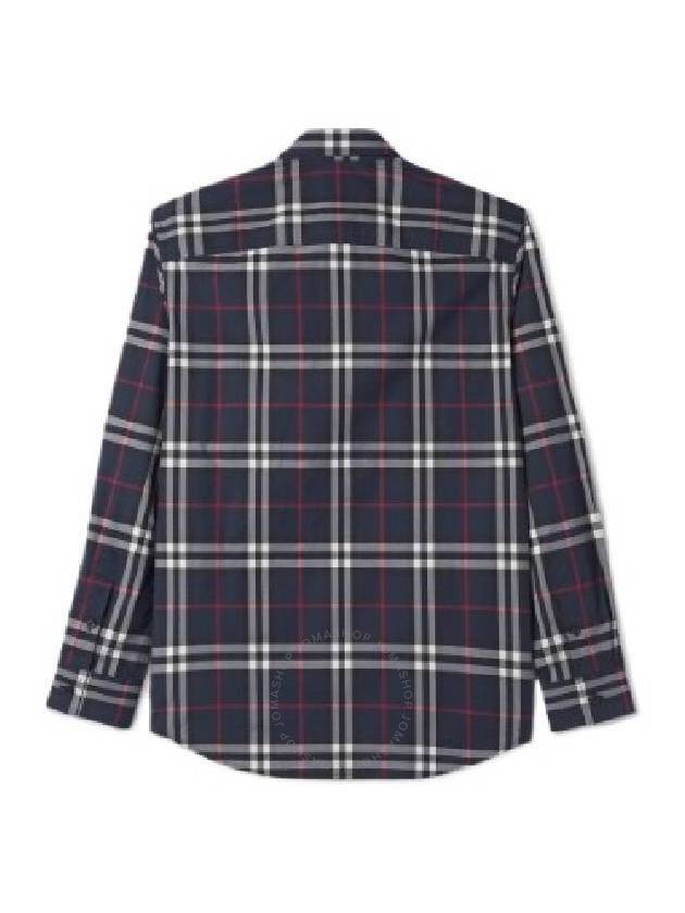 Men's Vintage Check Long Sleeve Shirt Navy - BURBERRY - BALAAN 3