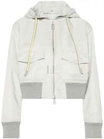 24 1A00034 597JW 91Y B Rice O Satin Bomber Hooded Jacket - MONCLER - BALAAN 1