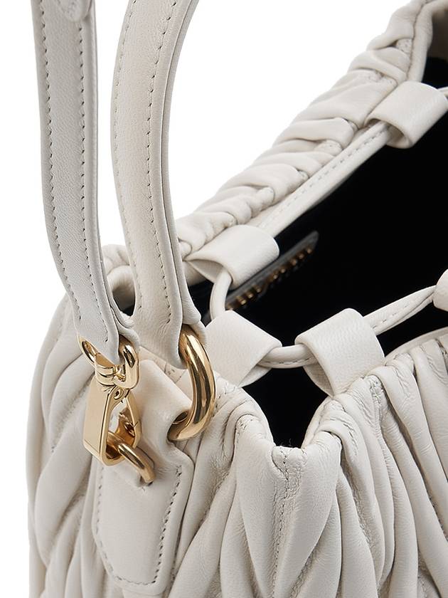 Matelasse Nappa Leather Bucket Bag White - MIU MIU - BALAAN 9