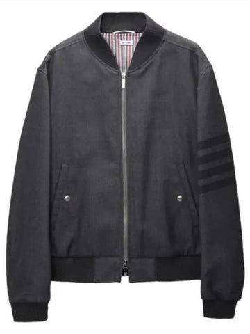 Diagonal Stripe Twill Wool Blouson Men s Jacket - THOM BROWNE - BALAAN 1