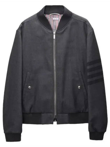 Diagonal striped twill wool blouson jacket - THOM BROWNE - BALAAN 1